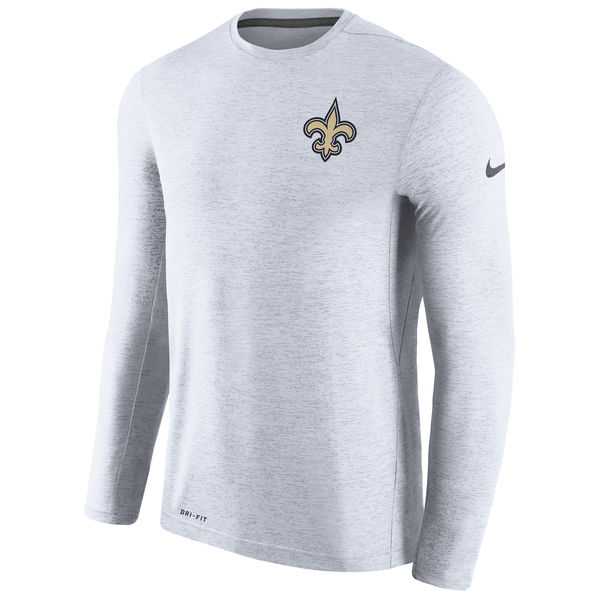 Men's New Orleans Saints Nike White Coaches Long Sleeve Performance T-Shirt,We sell and wholesale Men's New Orleans Saints Nike White Coaches Long Sleeve Performance T-Shirt on line form chian!